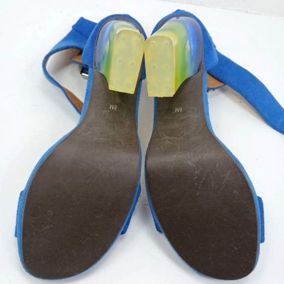 JEFFREY CAMPBELL Soiree Suede Straps Ombre Lucite Block Heel WornButNotW… - Picture 2 of 15